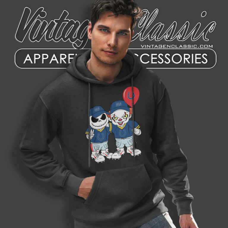 Chibi Jack Skellington Pennywise Indianapolis Colts Hoodie Chibi Jack Skellington Pennywise Indianapolis Colts Hoodie
