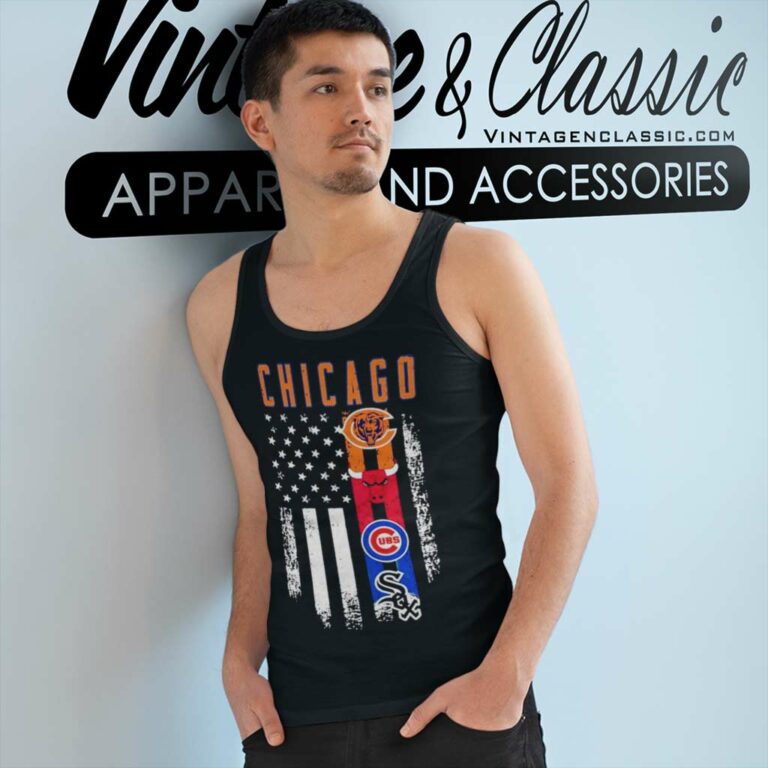 Chicago Bears Chicago Bulls Chicago Cubs And Chicago White Sox Tank Top Racerback Chicago Bears Chicago Bulls Chicago Cubs And Chicago White Sox Tank Top Racerback