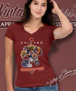 Chicago Bears Football Player Mascot V Neck TShirt