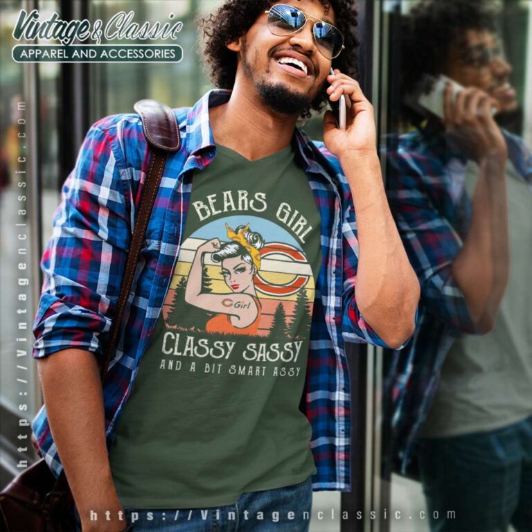 Chicago Bears Girl Classy Sassy And A Bit Smart Assy V Neck TShirt Chicago Bears Girl Classy Sassy And A Bit Smart Assy V Neck TShirt