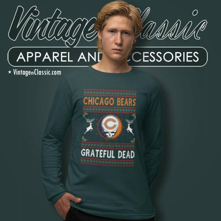 Chicago Bears Grateful Dead Christmas Steal Your Face Long Sleeve Tee Chicago Bears Grateful Dead Christmas Steal Your Face Long Sleeve Tee