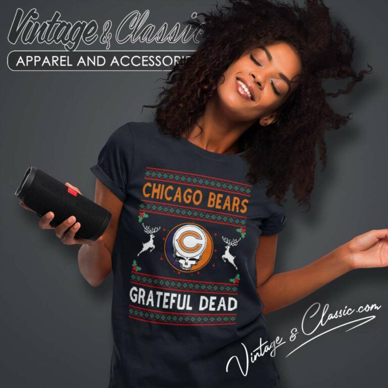 Chicago Bears Grateful Dead Christmas Steal Your Face Women TShirt Chicago Bears Grateful Dead Christmas Steal Your Face Women TShirt