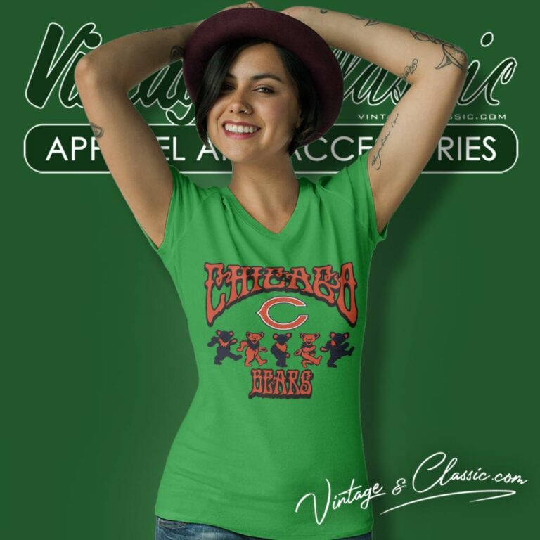 Chicago Bears Grateful Dead Dancing Bears V Neck TShirt Chicago Bears Grateful Dead Dancing Bears V Neck TShirt