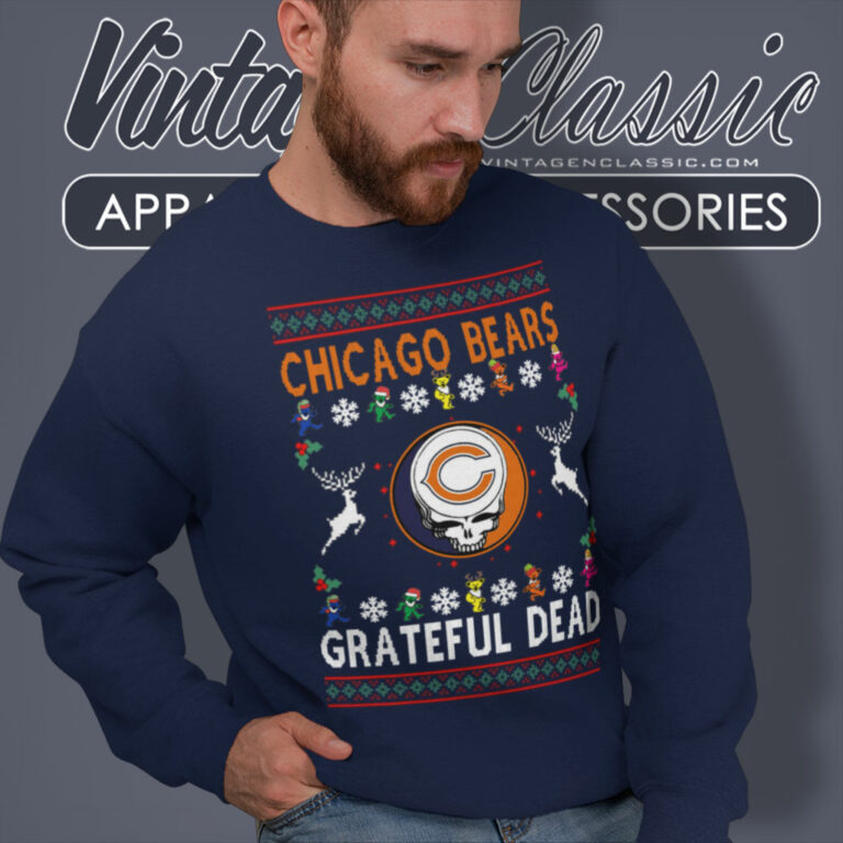 Chicago Bears Grateful Dead Ugly Christmas Sweatshirt Chicago Bears Grateful Dead Ugly Christmas Sweatshirt