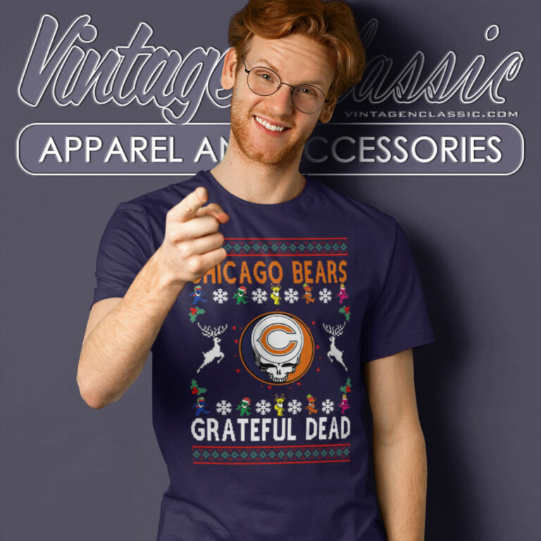 Chicago Bears Grateful Dead Ugly Christmas T Shirt Chicago Bears Grateful Dead Ugly Christmas T Shirt