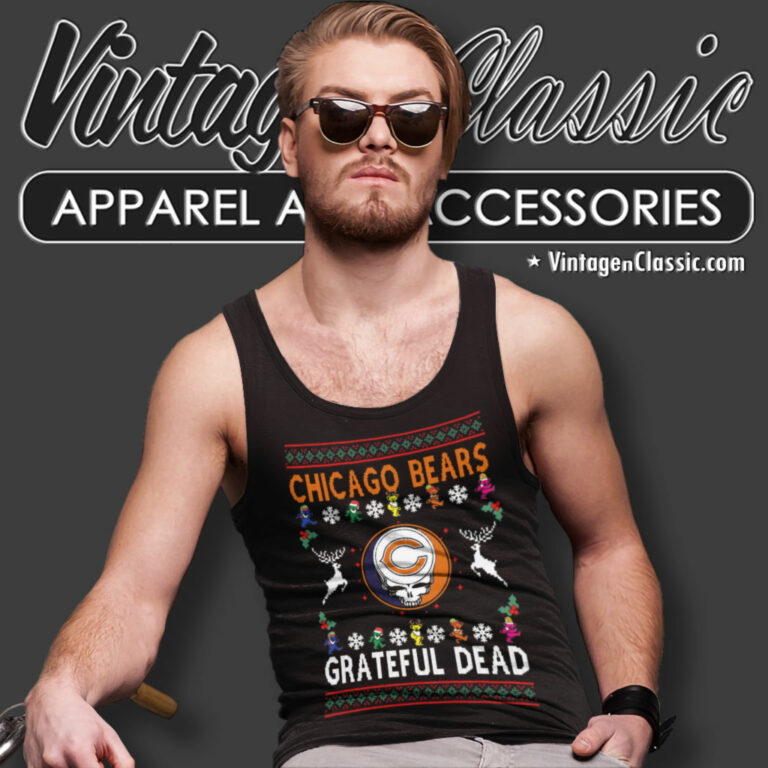 Chicago Bears Grateful Dead Ugly Christmas Tank Top Racerback Chicago Bears Grateful Dead Ugly Christmas Tank Top Racerback
