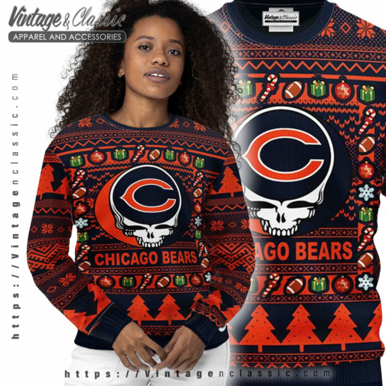 Chicago Bears Grateful Dead Ugly Sweater Women Ugly Sweater Chicago Bears Grateful Dead Ugly Sweater Women Ugly Sweater