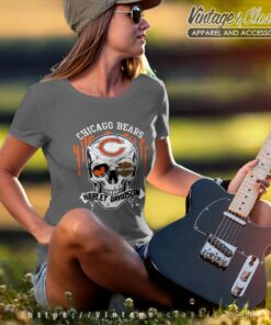 Chicago Bears Harley Daivsion Skull Shirt 5 Chicago Bears Harley Daivsion Skull Women TShirt