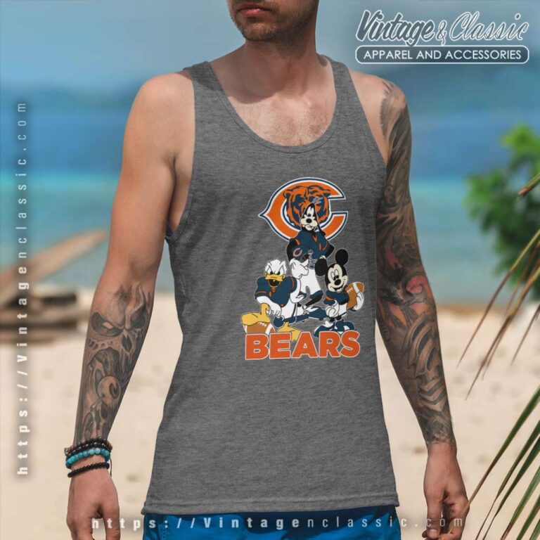 Chicago Bears Mickey Mouse Donald Duck Goofy Tank Top Racerback Chicago Bears Mickey Mouse Donald Duck Goofy Tank Top Racerback