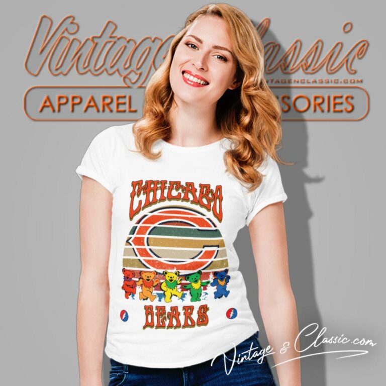 Chicago Bears Nfl Grateful Dancing Bears Retro Women T Shirt Chicago Bears Nfl Grateful Dancing Bears Retro Women T Shirt