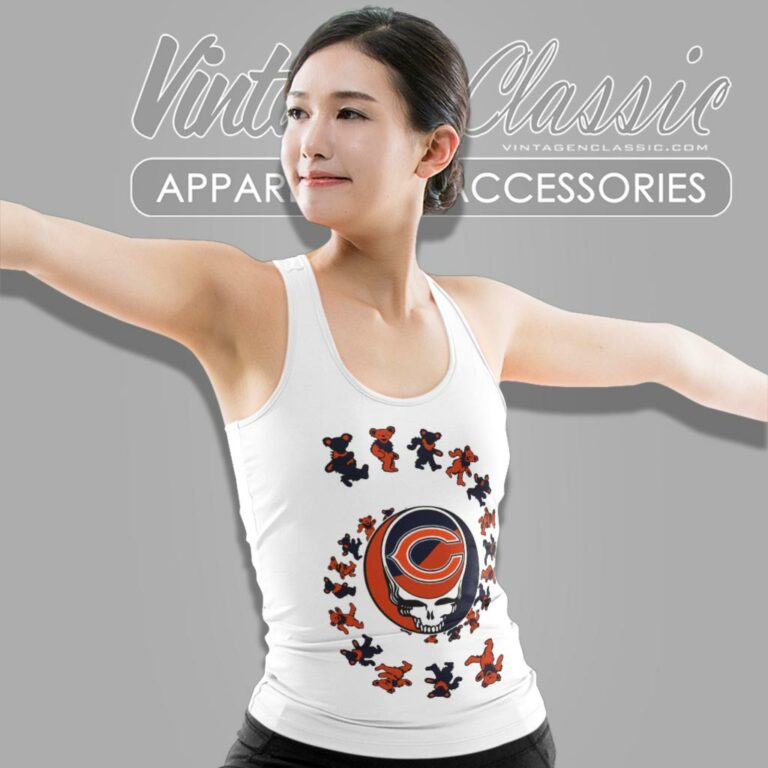 Chicago Bears Nfl Grateful Dancing Bears Tank Top Racerback Chicago Bears Nfl Grateful Dancing Bears Tank Top Racerback