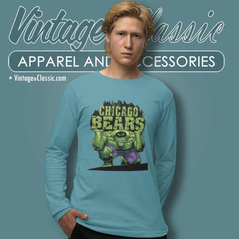 Chicago Bears Nfl Hulk Avengers Long Sleeve Tee Chicago Bears Nfl Hulk Avengers Long Sleeve Tee