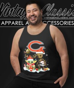 Chicago Bears Shirt Baby Yoda And Groot Santa Christmas Tank Top Racerback