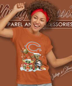 Chicago Bears Shirt Baby Yoda And Groot Santa Christmas Women T Shirt
