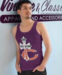 Chicago Bears Shirt God First Family Second Tank Top Racerback