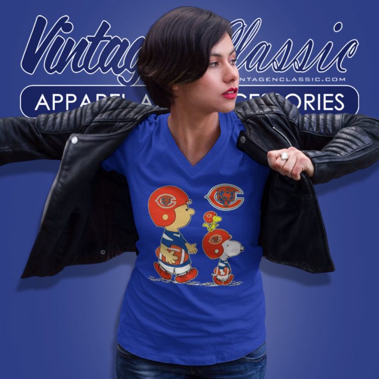 Chicago Bears Snoopy Charlie Brown And Woodstock V Neck TShirt Chicago Bears Snoopy Charlie Brown And Woodstock V Neck TShirt