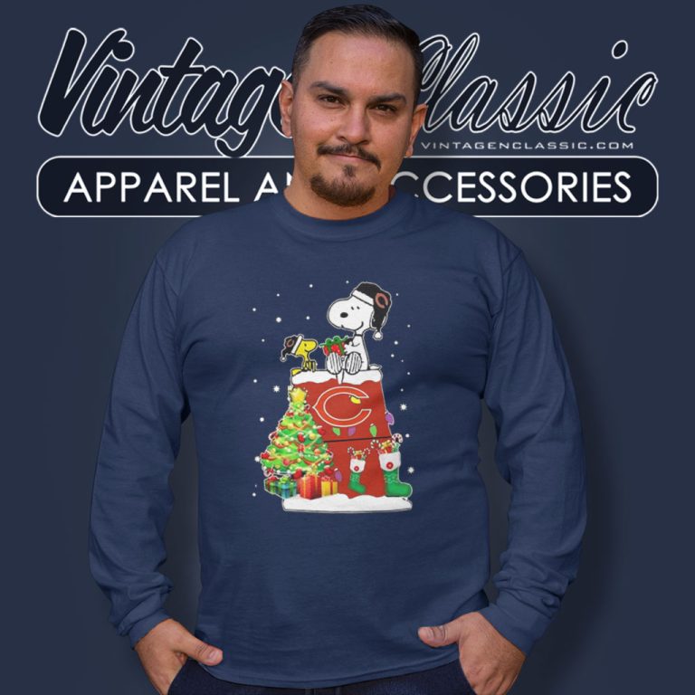 Chicago Bears Snoopy Woodstock Christmas Long Sleeve Tee Chicago Bears Snoopy Woodstock Christmas Long Sleeve Tee