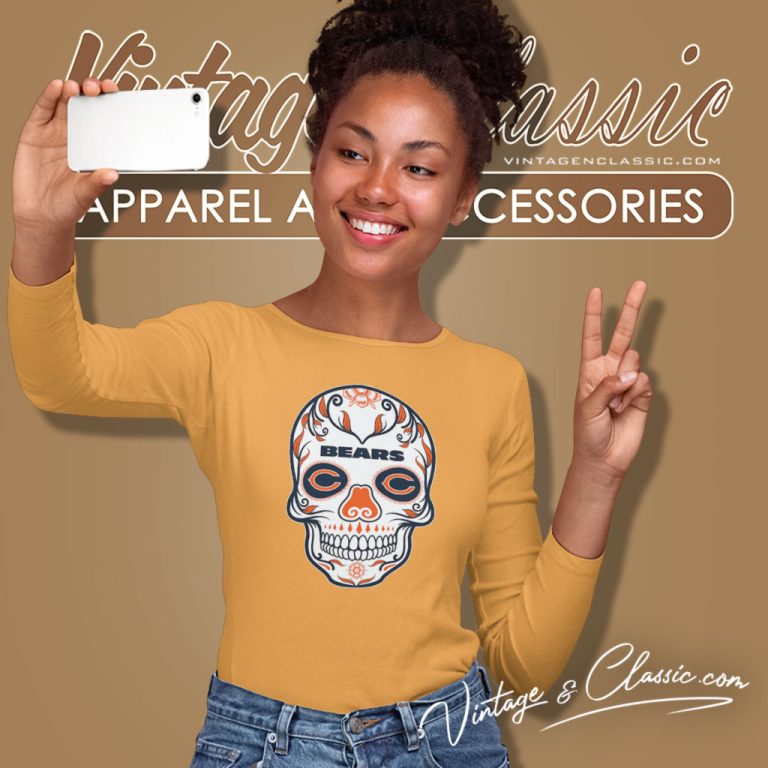 Chicago Bears Sugar Skull Long Sleeve Tee Chicago Bears Sugar Skull Long Sleeve Tee
