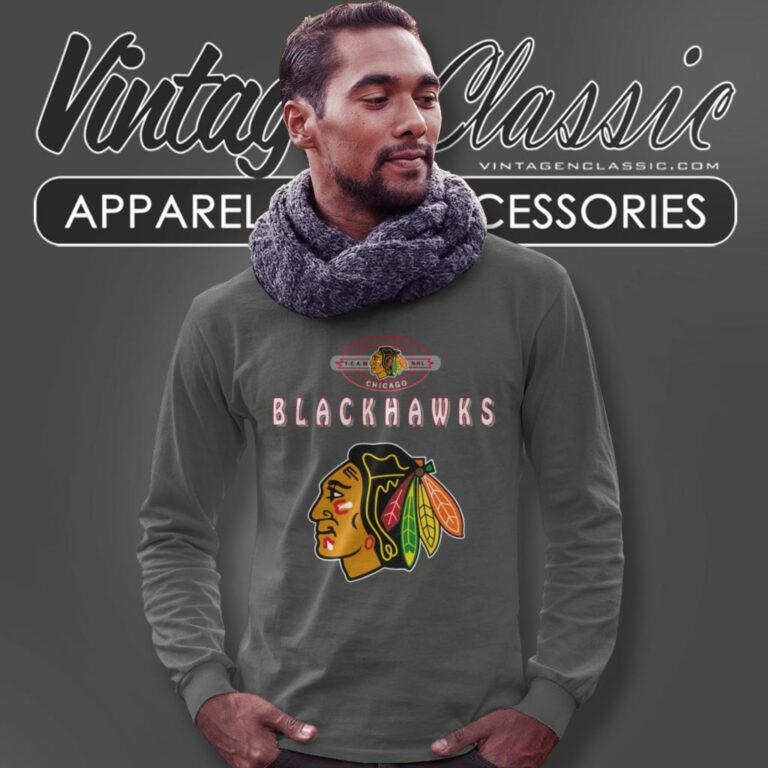 Chicago Blackhawks 1993 Nfl Big Logo Long Sleeve Tee Chicago Blackhawks 1993 Nfl Big Logo Long Sleeve Tee