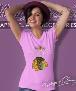 Chicago Blackhawks 1993 Nfl Big Logo V Neck TShirt