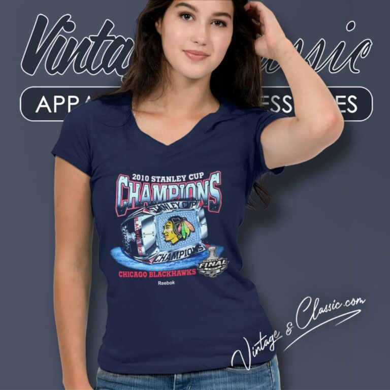 Chicago Blackhawks 2010 Champions V Neck TShirt Chicago Blackhawks 2010 Champions V Neck TShirt