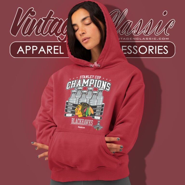 Chicago Blackhawks 2015 Stanley Cup Champs 6x Champions Trophies Hoodie Chicago Blackhawks 2015 Stanley Cup Champs 6x Champions Trophies Hoodie