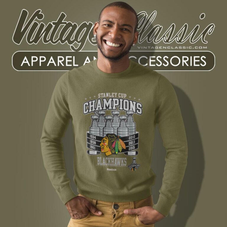 Chicago Blackhawks 2015 Stanley Cup Champs 6x Champions Trophies Sweatshirt Chicago Blackhawks 2015 Stanley Cup Champs 6x Champions Trophies Sweatshirt