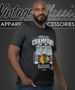 Chicago Blackhawks 2015 Stanley Cup Champs 6x Champions Trophies T Shirt