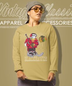 Chicago Blackhawks Donald Duck Hockey Shirt Long Sleeve Tee