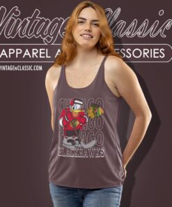 Chicago Blackhawks Donald Duck Hockey Shirt Tank Top Racerback