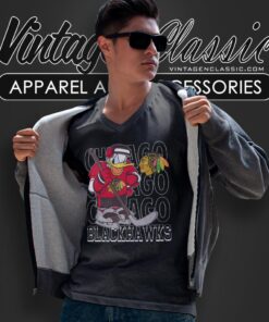 Chicago Blackhawks Donald Duck Hockey Shirt V Neck TShirt