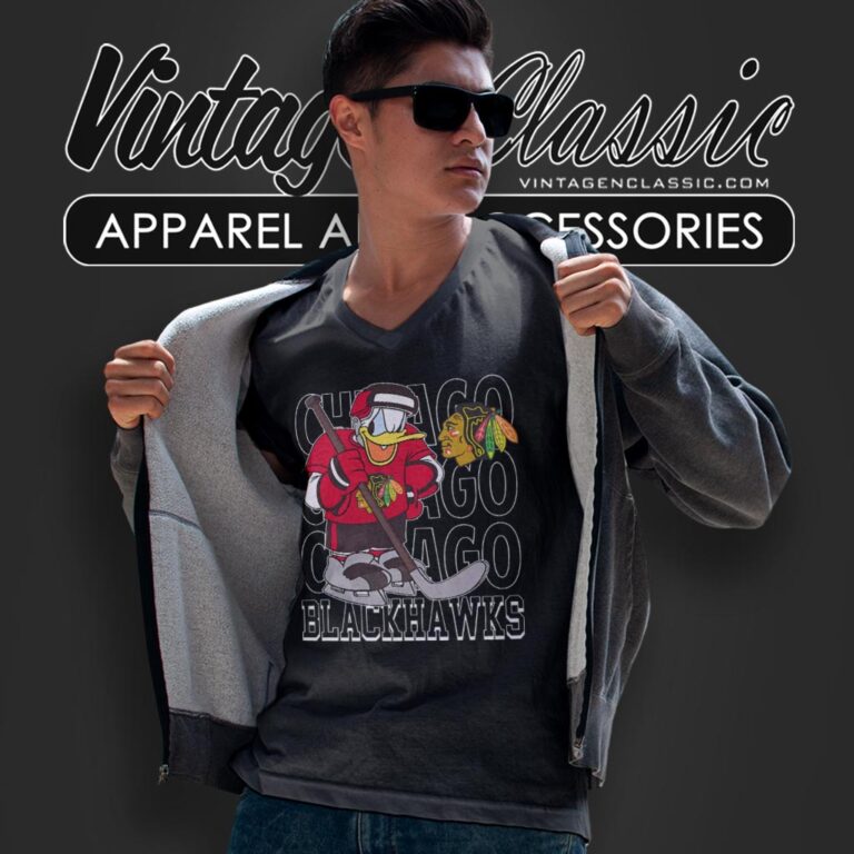 Chicago Blackhawks Donald Duck Hockey Shirt V Neck TShirt Chicago Blackhawks Donald Duck Hockey Shirt V Neck TShirt