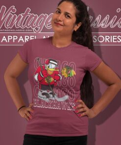 Chicago Blackhawks Donald Duck Hockey Shirt Women T shirt