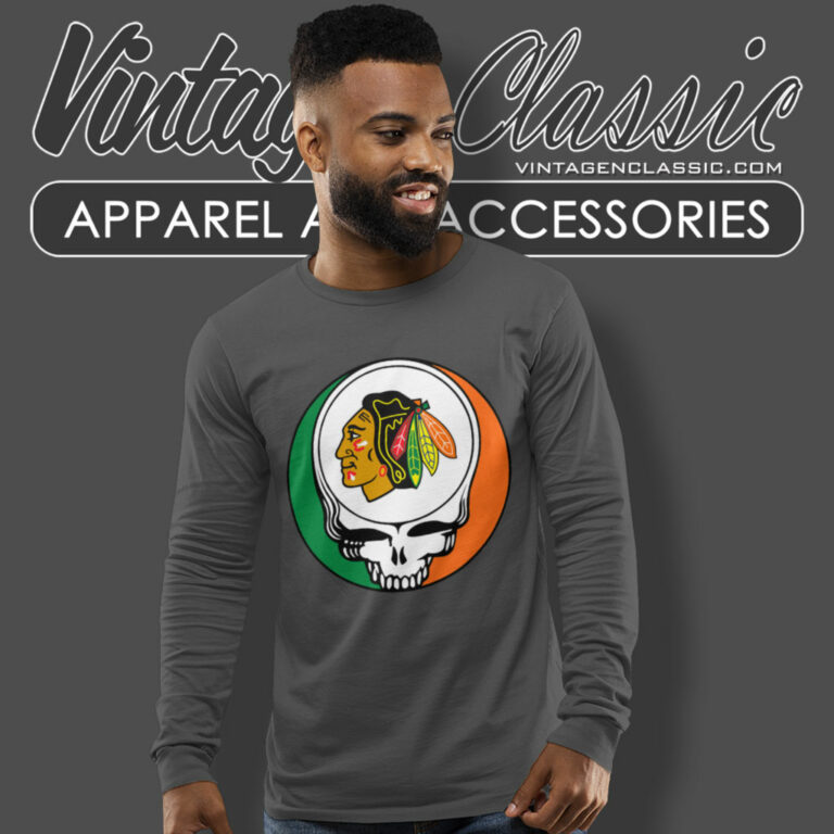 Chicago Blackhawks Grateful Dead Steal Your Face Long Sleeve Tee Chicago Blackhawks Grateful Dead Steal Your Face Long Sleeve Tee