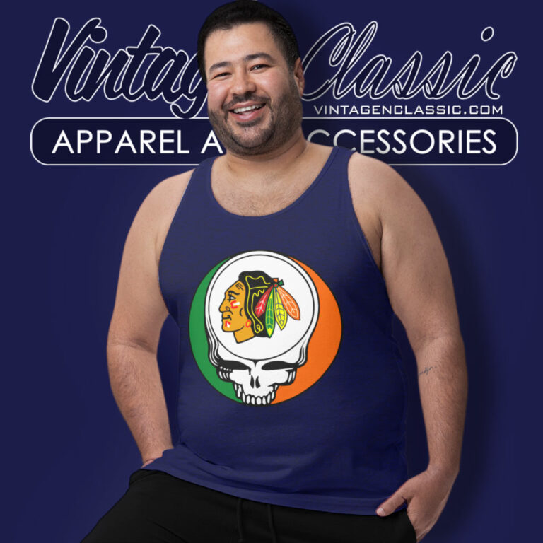Chicago Blackhawks Grateful Dead Steal Your Face Tank Top Racerback Chicago Blackhawks Grateful Dead Steal Your Face Tank Top Racerback