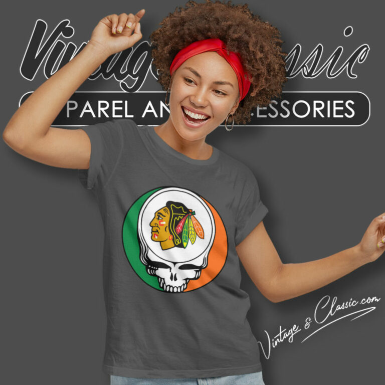 Chicago Blackhawks Grateful Dead Steal Your Face Women T Shirt Chicago Blackhawks Grateful Dead Steal Your Face Women T Shirt