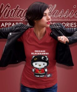Chicago Blackhawks Hello Kitty Shirt V Neck TShirt