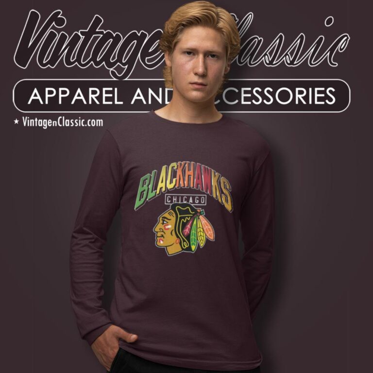 Chicago Blackhawks Logo Hockey Long Sleeve Tee Chicago Blackhawks Logo Hockey Long Sleeve Tee