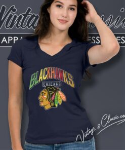 Chicago Blackhawks Logo Hockey V Neck TShirt
