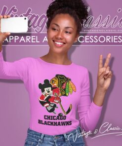 Chicago Blackhawks Mickey Mouse Disney Long Sleeve Tee