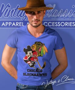 Chicago Blackhawks Mickey Mouse Disney V Neck TShirt