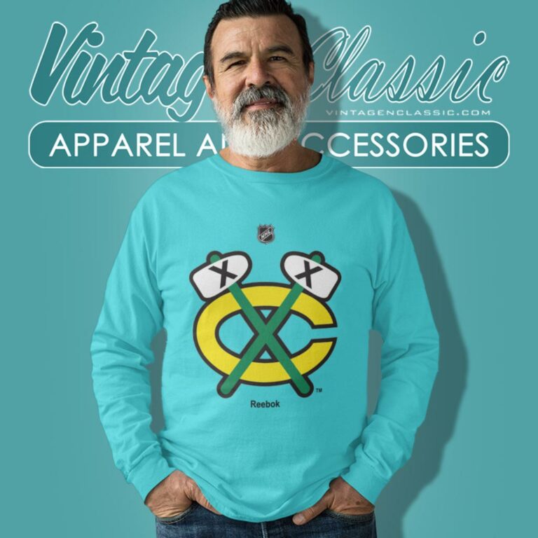 Chicago Blackhawks Old Emblem Throwback Logo Long Sleeve Tee Chicago Blackhawks Old Emblem Throwback Logo Long Sleeve Tee