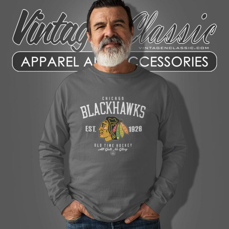 Chicago Blackhawks Old Time Hockey Arch Logo Long Sleeve Tee Chicago Blackhawks Old Time Hockey Arch Logo Long Sleeve Tee