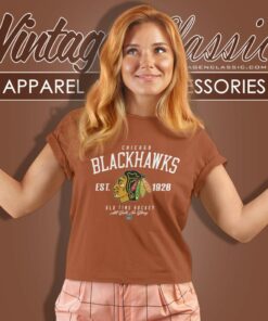 Chicago Blackhawks Old Time Hockey Arch Logo Women T Shirt