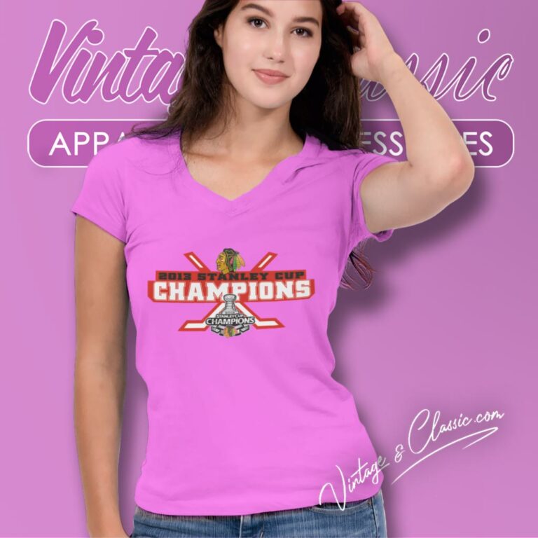 Chicago Blackhawks Shirt 2013 Stanley Cup Champions Hockey V Neck TShirt Chicago Blackhawks Shirt 2013 Stanley Cup Champions Hockey V Neck TShirt