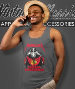 Chicago Blackhawks Skeleton Metallic Tank Top Racerback