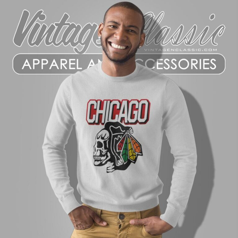 Chicago Blackhawks Skull Retro Nhl Sweatshirt Chicago Blackhawks Skull Retro Nhl Sweatshirt