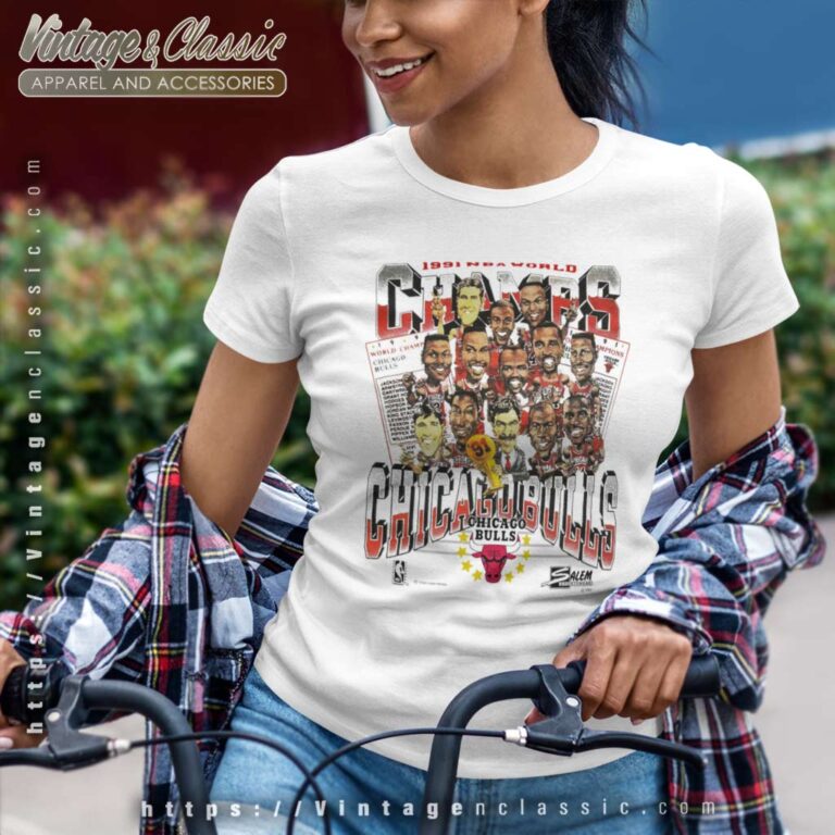 Chicago Bulls 1991 Nba Champions Caricature Women TShirt Chicago Bulls 1991 Nba Champions Caricature Women TShirt