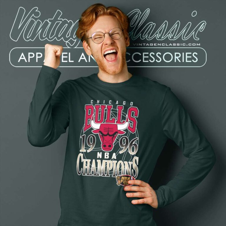 Chicago Bulls 1996 Champions Nba Basketball Long Sleeve Tee Chicago Bulls 1996 Champions Nba Basketball Long Sleeve Tee