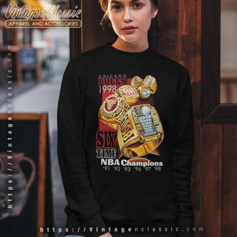 Chicago Bulls 1998 Six Time Nba Champions Ring Basketball Sweatshirt Chicago Bulls 1998 Six Time Nba Champions Ring Basketball Sweatshirt